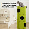 Multi-Level Cat Tree with Enclosed Hideaway and Scratching Board