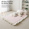 Cotton-Linen Cooling Pet Mat with Bunny-Ear Pillow - p-00104