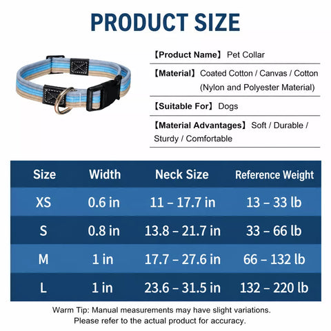 Adjustable Canvas Dog Collar