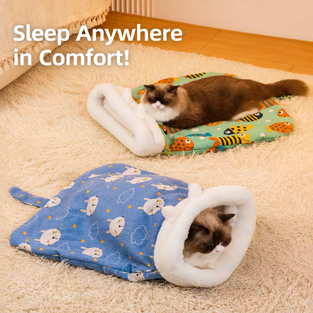 Covered Pet Tent Bed with Tunnel Opening p-05968