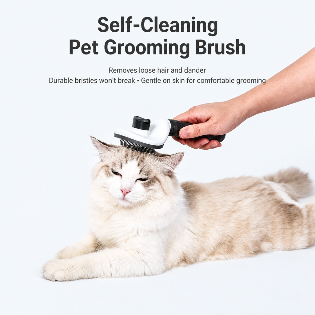 Self-Cleaning Pet Brush for Dogs & Cats