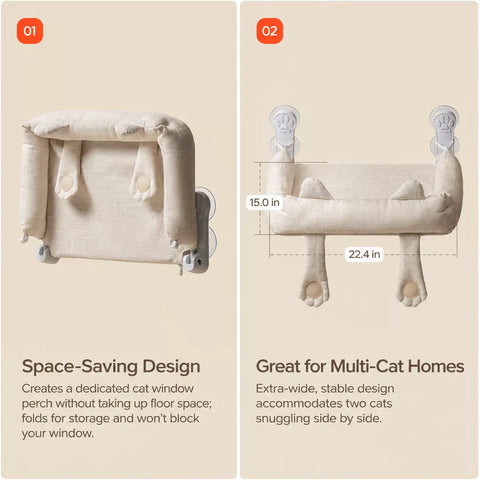 Cat Window Hammock with Suction Cups