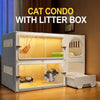 Multi-Level Cat Condo with Integrated Litter Box