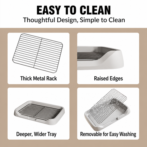 Elevated Dog Potty Tray with Steel Frame