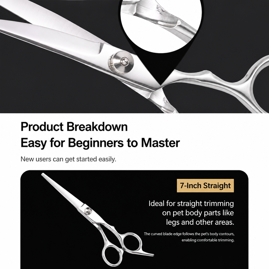 7-Inch Stainless Steel Pet Grooming Scissors