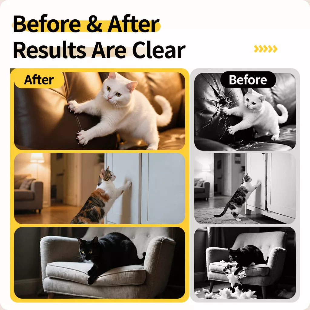 Vertical Adhesive Felt Cat Scratcher Mat for Walls & Furniture