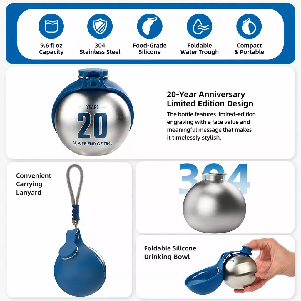 Portable Stainless Steel Pet Water Bottle
