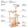 Rubberwood Cat Tree with Hideaway Bed for Multiple Cats