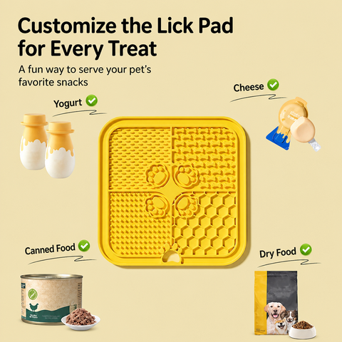 Four-Section Silicone Lick Mat for Dogs
