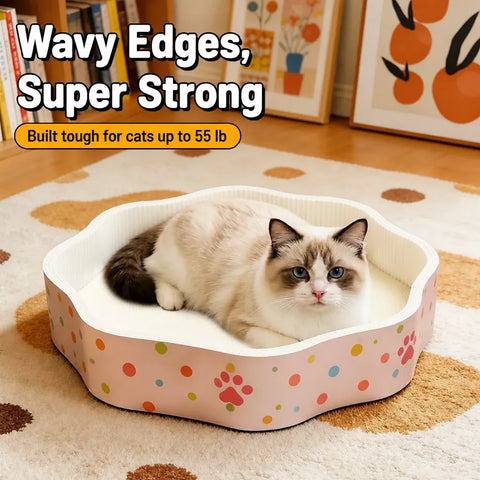Petal-Style Corrugated Cardboard Cat Scratcher Bed