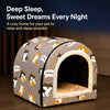 Semi-Enclosed Waterproof Pet Bed with Washable Cover