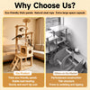 Wooden Cat Tree with Scratching Post and Enclosed Cat House