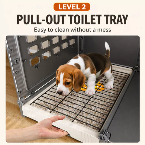 Small Dog Crate with Separate Resting and Toilet Area