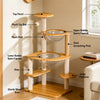 Wooden Cat Tree with Hideaway and Scratching Post