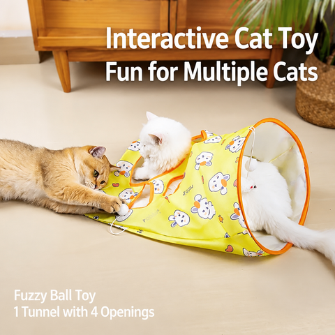 Foldable Crinkle Cat Tunnel Toy