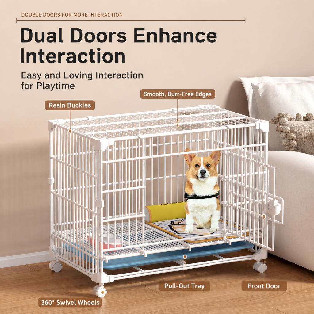 Stackable Resin Pet Crate with Integrated Tray