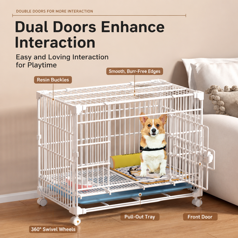 Stackable Resin Pet Crate with Integrated Tray
