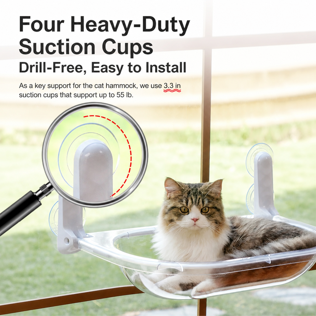 Transparent Foldable Capsule-Style Cat Window Hammock