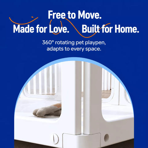 Movable Indoor Playpen with Door for Small Dogs