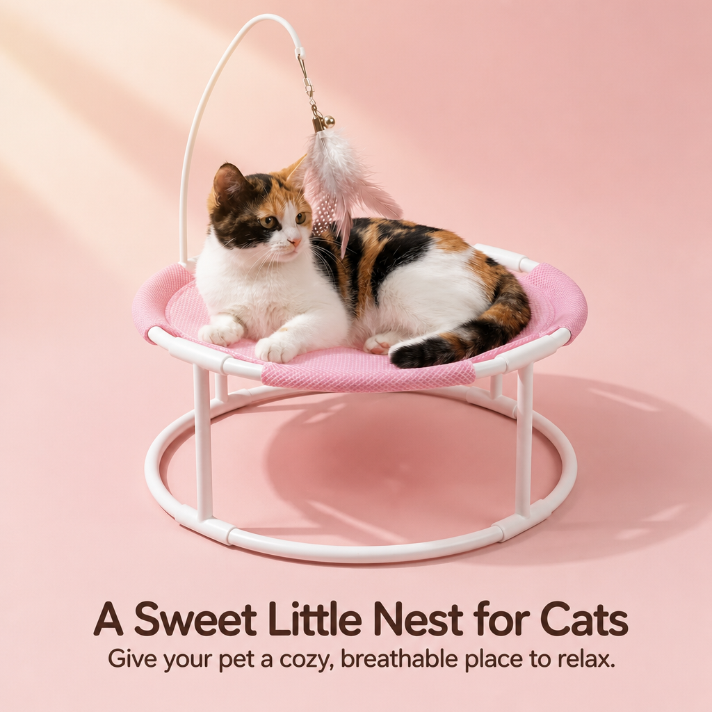 Round Elevated Hammock-Style Pet Bed | The Pet Edit