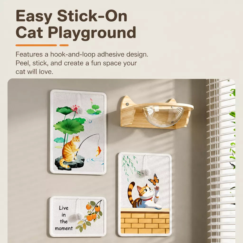 Vertical Adhesive Wall-Mounted Cat Scratcher
