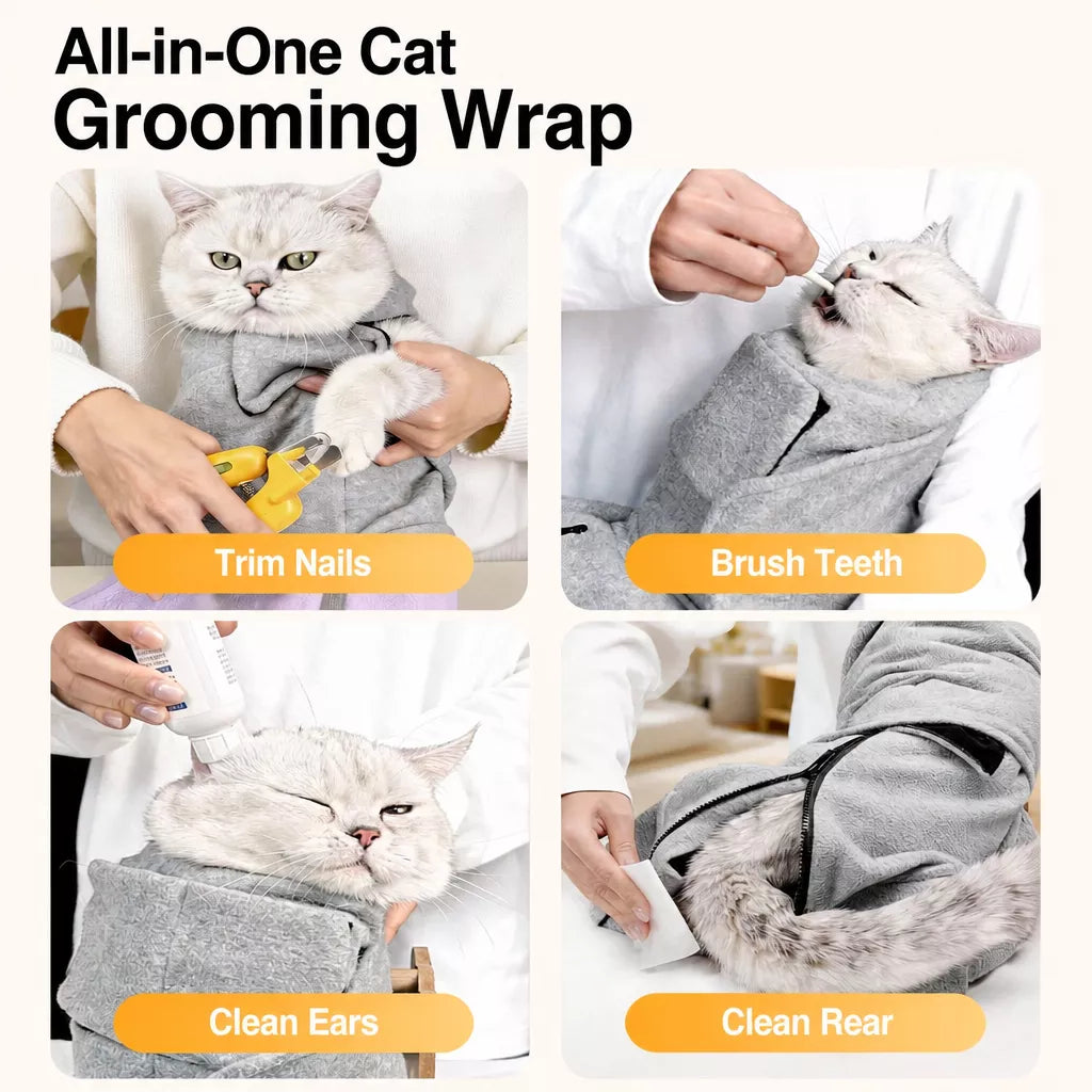 Cat Grooming Restraint Wrap for Nail Trimming