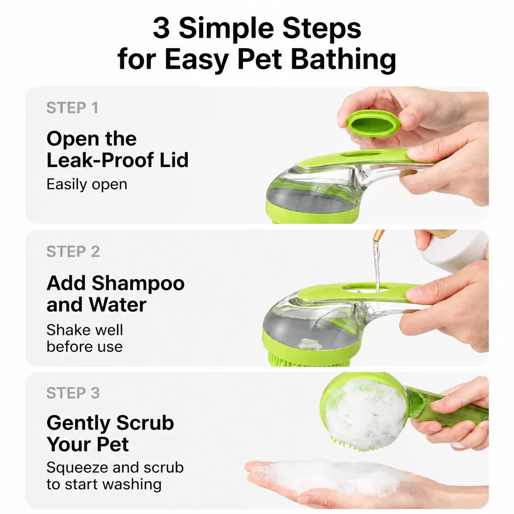 Pet Bath Brush for Dogs and Cats