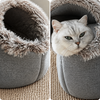 Enclosed Plush Pet Bed with Carry Handle