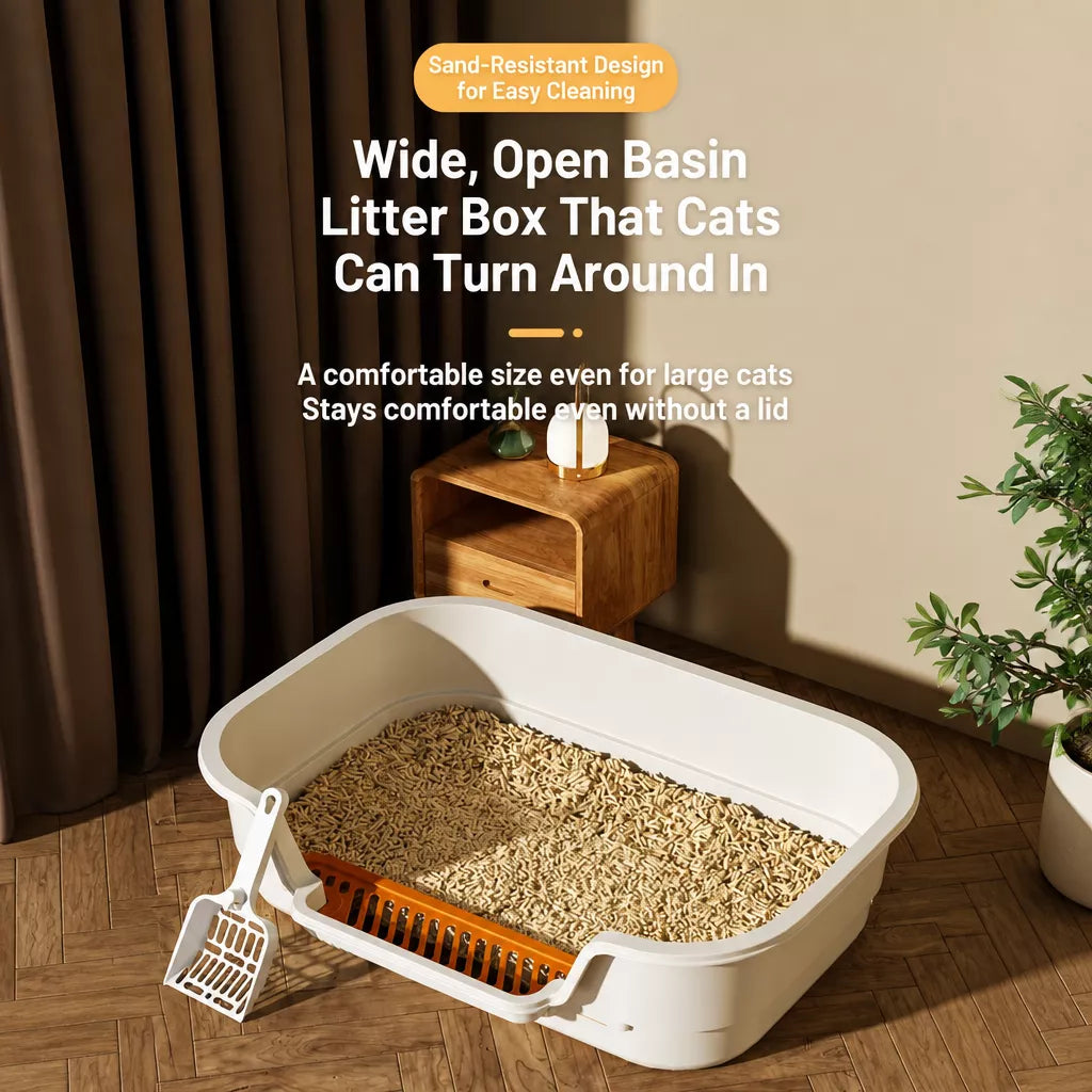 High-Sided Open Cat Litter Box p-05713