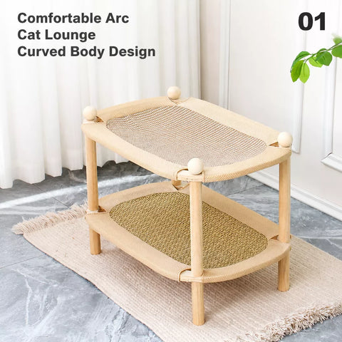 Two-Tier Wooden Cat Bed