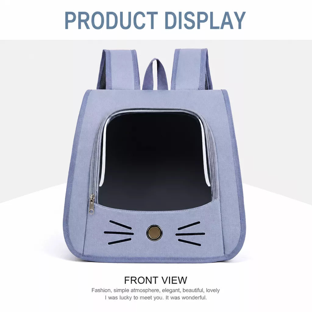 Breathable Cat Carrier Backpack with Panoramic Window for Travel