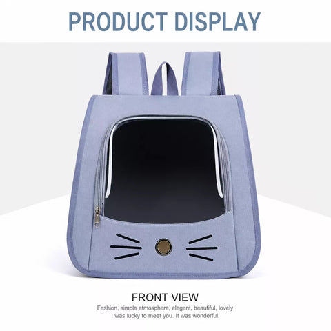 Breathable Cat Carrier Backpack with Panoramic Window for Travel