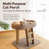 Low-Profile Cat Tree with Cat Bed and Sisal Scratcher