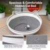 Linen-Look Cat Bed with Integrated Scratching Pad