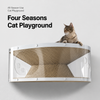2-in-1 Corrugated Cardboard Cat Scratcher Bed with Tunnel