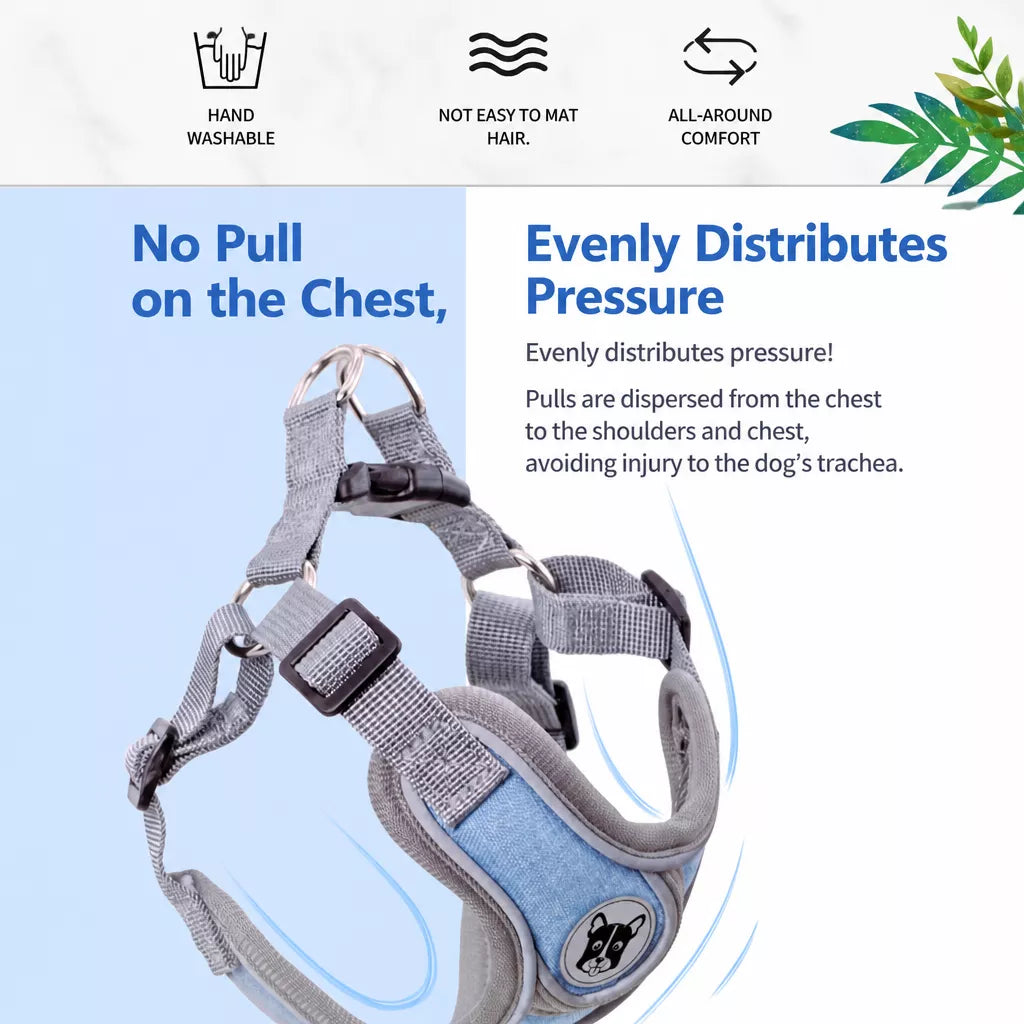 Vest-Style Dog Harness & Leash Set for Small to Medium Dogs