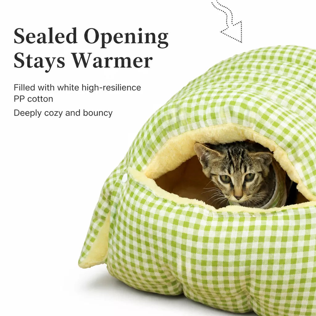 Washable Semi-Enclosed Polyester Cat & Small Dog Bed