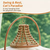 Handwoven Rattan Hanging Pet Bed with Cushion