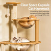 Wooden Cat Tree with Hideaway and Scratching Post