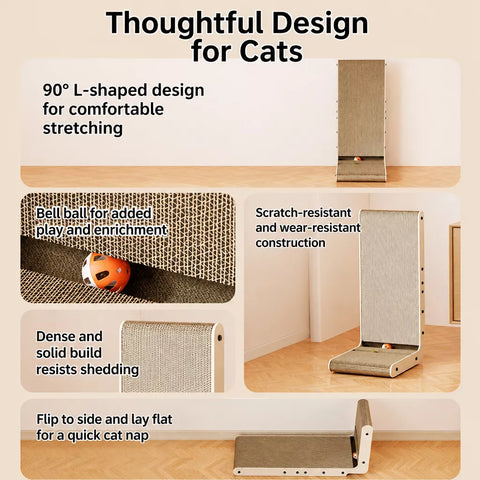 L-Shaped Corrugated Cardboard Cat Scratcher