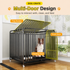 Reinforced Metal Dog Crate with Integrated Toilet Area