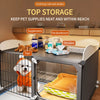Indoor Dog Crate with Separate Toilet Area for Small Dogs