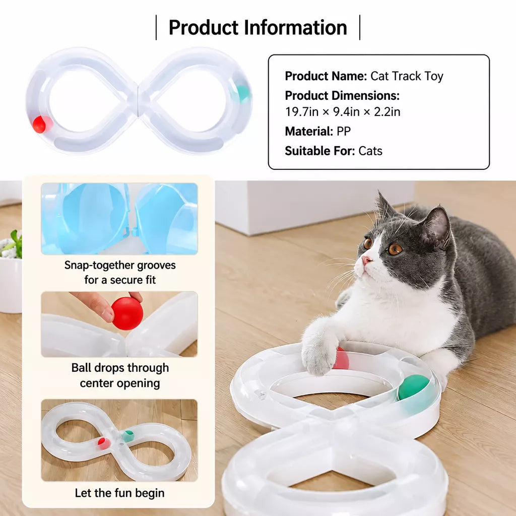 Interactive Rolling Ball Track Toy for Cats