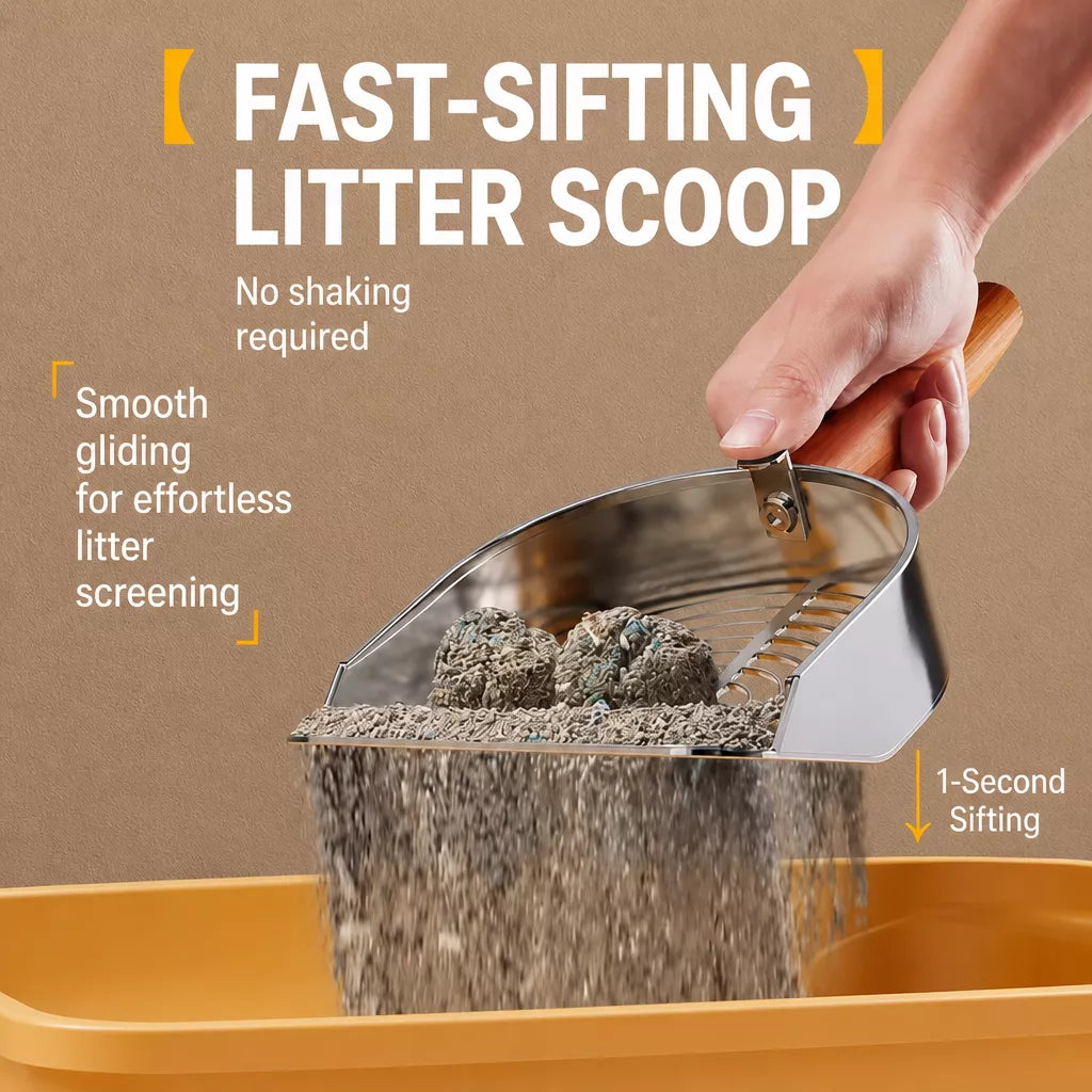 Large Metal Cat Litter Scoop with Fine Sifting Holes