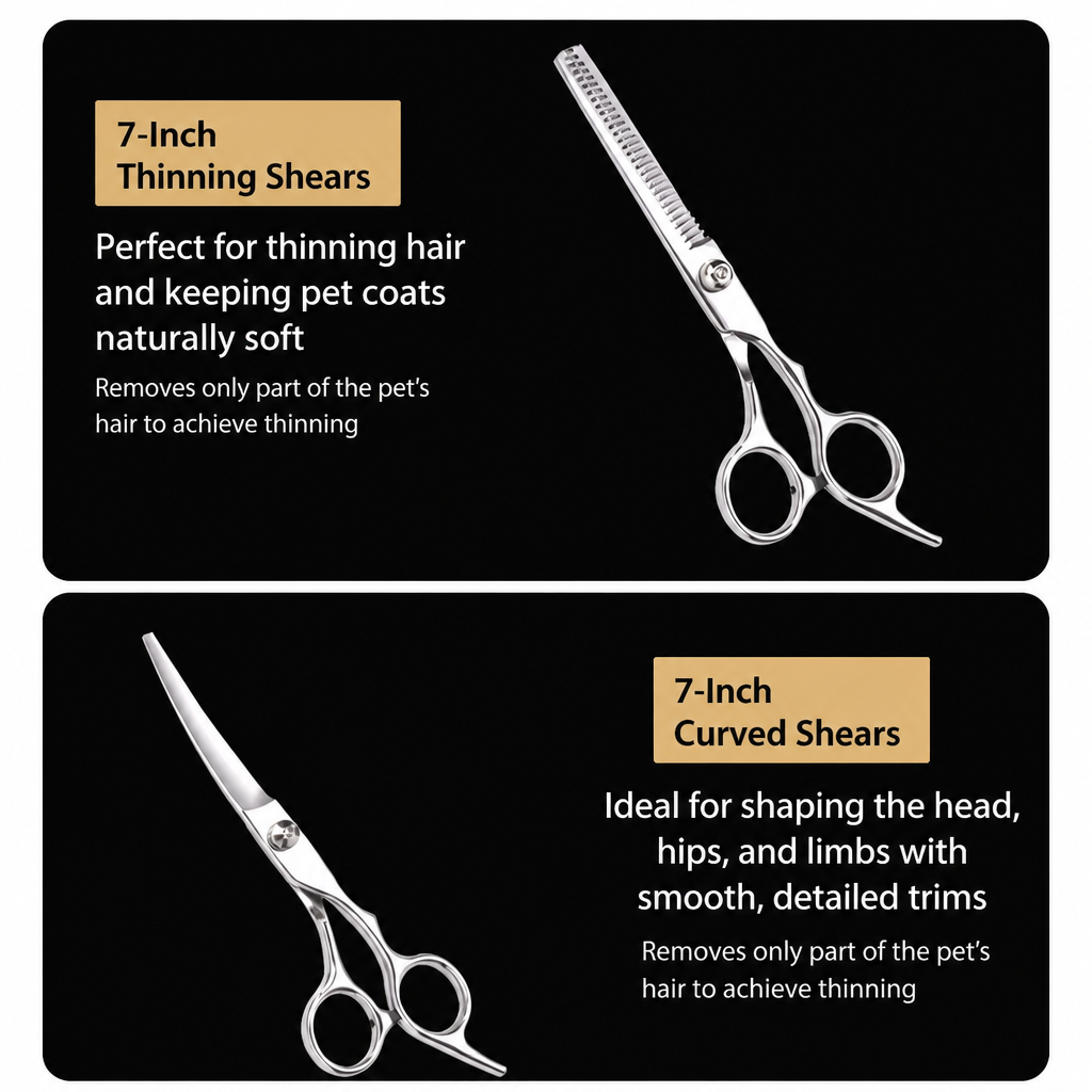 7-Inch Stainless Steel Pet Grooming Scissors