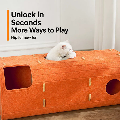 Multi-Level Cat Tree with Enclosed Hideaway and Scratching Board