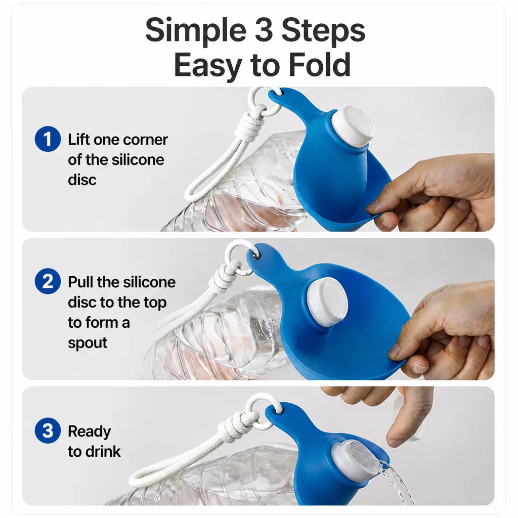 Portable Foldable Dog Water Bottle with Silicone Bowl