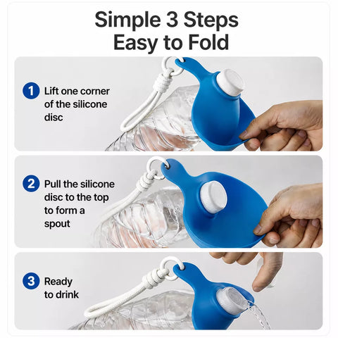 Portable Foldable Dog Water Bottle with Silicone Bowl