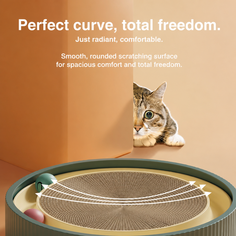 Extra-Large Round Corrugated Cardboard Cat Scratcher & Lounger