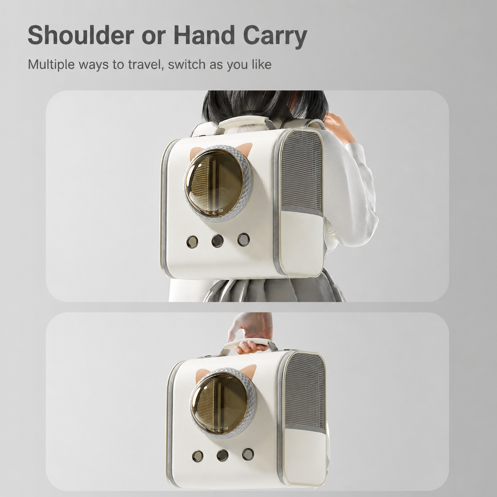 Space Capsule Pet Carrier Backpack for Cats & Small Dogs